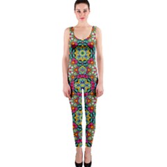 Jewel Tiles Kaleidoscope Onepiece Catsuit by WolfepawFractals