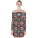 Jewel Tiles Kaleidoscope Long Sleeve Off Shoulder Dress View1