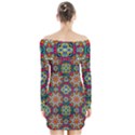 Jewel Tiles Kaleidoscope Long Sleeve Off Shoulder Dress View2