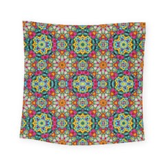 Jewel Tiles Kaleidoscope Square Tapestry (small) by WolfepawFractals