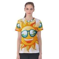 Cartoon Sun Women s Cotton Tee