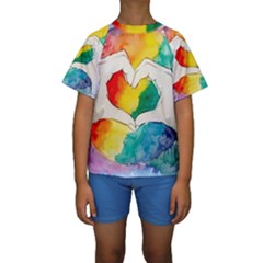 Pride Love Kids  Short Sleeve Swimwear