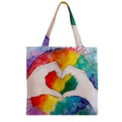 Pride Love Zipper Grocery Tote Bag by LimeGreenFlamingo