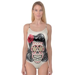 Woman Sugar Skull Camisole Leotard  by LimeGreenFlamingo