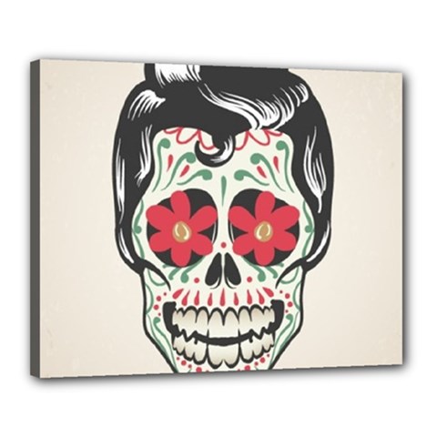 Man Sugar Skull Canvas 20  X 16  by LimeGreenFlamingo