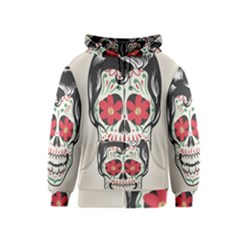 Man Sugar Skull Kids  Zipper Hoodie by LimeGreenFlamingo