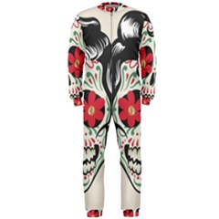 Man Sugar Skull Onepiece Jumpsuit (men)  by LimeGreenFlamingo