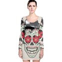 Man Sugar Skull Long Sleeve Velvet Bodycon Dress View1