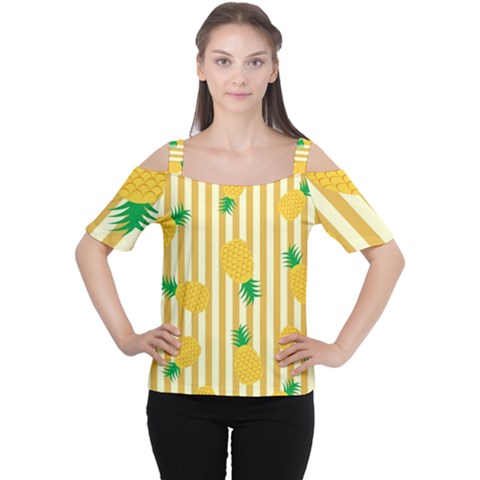 Pineapple Women s Cutout Shoulder Tee by LimeGreenFlamingo