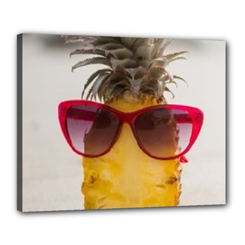 Pineapple With Sunglasses Canvas 20  X 16  by LimeGreenFlamingo