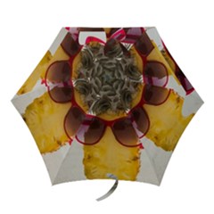 Pineapple With Sunglasses Mini Folding Umbrellas by LimeGreenFlamingo