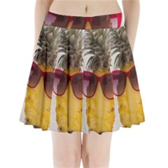 Pineapple With Sunglasses Pleated Mini Skirt