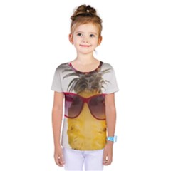 Pineapple With Sunglasses Kids  One Piece Tee