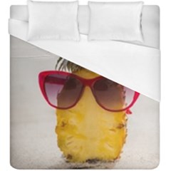 Pineapple With Sunglasses Duvet Cover (king Size) by LimeGreenFlamingo