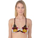 Pineapple With Sunglasses Reversible Tri Bikini Top View1