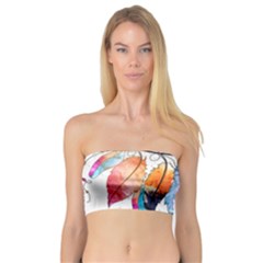 Watercolor Feathers Bandeau Top by LimeGreenFlamingo