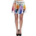 Watercolor Feathers Skater Skirt View1