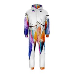 Watercolor Feathers Hooded Jumpsuit (kids) by ThreadsBySkyBox