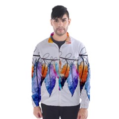 Watercolor Feathers Wind Breaker (men)