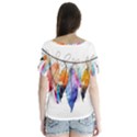 Watercolor Feathers Flutter Sleeve Top View2