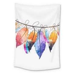 Watercolor Feathers Large Tapestry