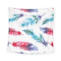 Watercolor Feather Background Square Tapestry (Small) View1