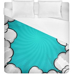 Blue Comic Vintage Duvet Cover (king Size) by LimeGreenFlamingo