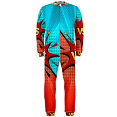 Comic Book Vs With Colorful Comic Speech Bubbles  Onepiece Jumpsuit (men)  by LimeGreenFlamingo