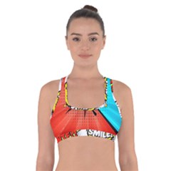 Comic Book Vs With Colorful Comic Speech Bubbles  Cross Back Sports Bra