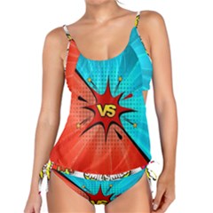 Comic Book Vs With Colorful Comic Speech Bubbles  Tankini by LimeGreenFlamingo