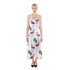 Flamingosandleaves Sleeveless Maxi Dress by LimeGreenFlamingo