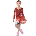 Nice Rose With Water Kids  Long Sleeve Velvet Dress View1