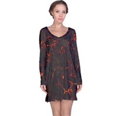 Volcanic Textures Long Sleeve Nightdress by BangZart