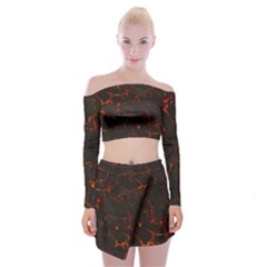 Volcanic Textures Off Shoulder Top With Skirt Set by BangZart