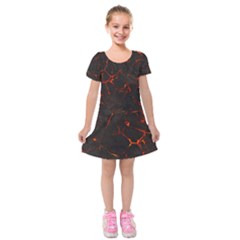 Volcanic Textures Kids  Short Sleeve Velvet Dress by BangZart