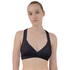 Dark Black Mesh Patterns Sweetheart Sports Bra by BangZart