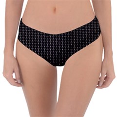 Dark Black Mesh Patterns Reversible Classic Bikini Bottoms by BangZart