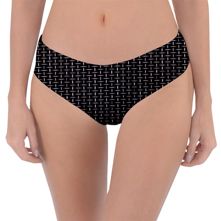 Dark Black Mesh Patterns Reversible Classic Bikini Bottoms