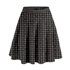 Dark Black Mesh Patterns High Waist Skirt by BangZart