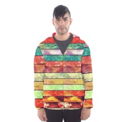 Stripes Color Oil Hooded Wind Breaker (men) by BangZart