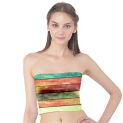 Stripes Color Oil Tube Top by BangZart