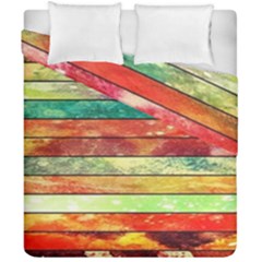 Stripes Color Oil Duvet Cover Double Side (california King Size) by BangZart