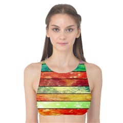 Stripes Color Oil Tank Bikini Top by BangZart