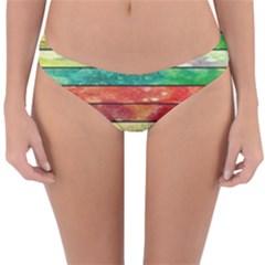 Stripes Color Oil Reversible Hipster Bikini Bottoms