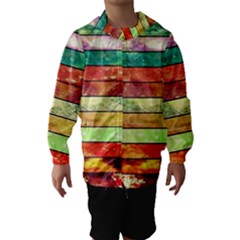 Stripes Color Oil Hooded Wind Breaker (kids) by BangZart