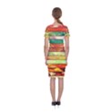 Stripes Color Oil Classic Short Sleeve Midi Dress View2