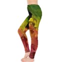 Green Yellow Red Maple Leaf Leggings  View3