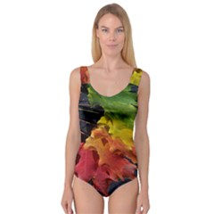 Green Yellow Red Maple Leaf Princess Tank Leotard  by BangZart