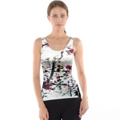 Pink Flower Ink Painting Art Tank Top by BangZart