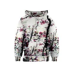 Pink Flower Ink Painting Art Kids  Zipper Hoodie by BangZart